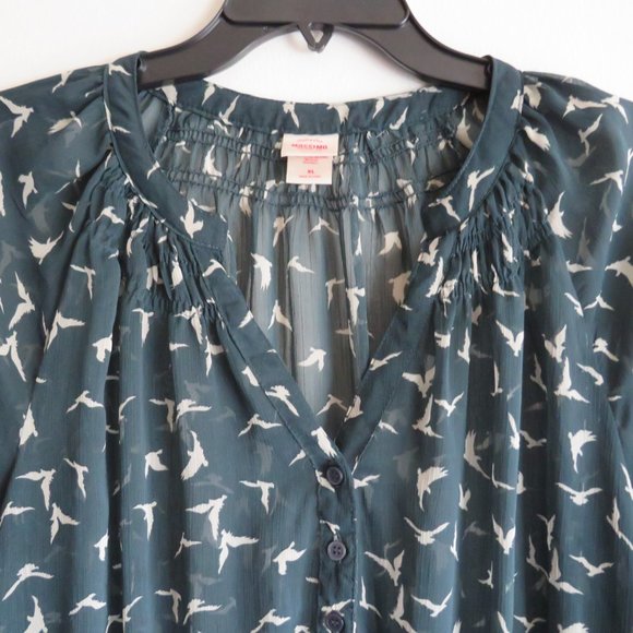 MOSSIMO Supply Co. Blouse Utility & Style Sheer 3/4 Sleeves Women’s Blouse XL - Picture 3 of 8